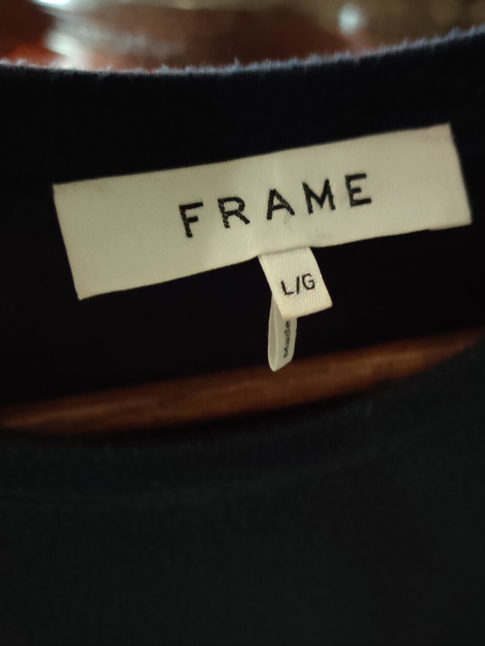 FRAME navy blue shirt top with puff sleeves size L - Picture 2 of 4